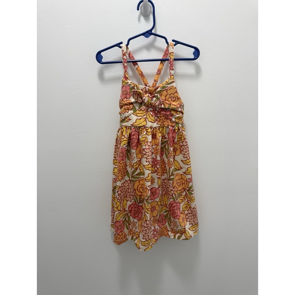 Tommy Bahama Girls Floral Sundress – Size XS (4-5) – Pink Orange Yellow